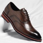 Zapatos de Cuero Brogue para Hombre, Elegantes y Cómodos, Formales para Negocios, Estilo Derby, Diseño Floral Tallado, Estilo Británico - SJ2001