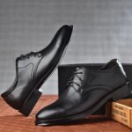 Zapatos formales de cuero negro para hombre, calzado Oxford para boda, fiesta, oficina, negocios, talla grande - Imagen 3