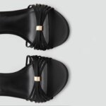 Sandalias de Tacón Fino Doradas Mango Sexy para Mujer, con Hebilla, Correa Fina, Decoración Metálica, Tacones Altos Cómodos y... - Imagen 4