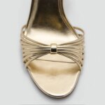 Sandalias de Tacón Fino Doradas Mango Sexy para Mujer, con Hebilla, Correa Fina, Decoración Metálica, Tacones Altos Cómodos y... - Imagen 2