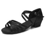 Zapatos de baile para niñas y mujeres, zapatos de salón latinos para niños/niños, Tango, Salsa, zapatos de baile latino, zapatos de entrenamiento de Salsa de tacón bajo - Imagen 4