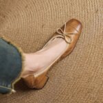Zapatos de Tacón Alto de Cuero Suave con Lazo Retro Estilo Francés para Mujer, Primavera 2026, Sandalias de Tacón Grueso con Punta Cuadrada, Tallas 35-42 - Imagen 4