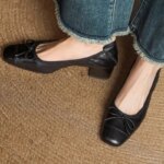Zapatos de Tacón Alto de Cuero Suave con Lazo Retro Estilo Francés para Mujer, Primavera 2026, Sandalias de Tacón Grueso con Punta Cuadrada, Tallas 35-42 - Imagen 3