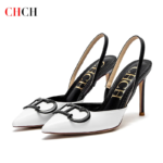 CHCH Tacones altos para mujer 2025 Punta afilada Destiny Punta cerrada Tacones de tiras Zapatos de vestir de fiesta nupcial de boda sexy 9 cm - Imagen 2