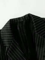 Conjunto de traje de 2 piezas para hombre, de color liso, con chaqueta de un solo botón y pantalones, estilo formal y ligero para negocios. - Imagen 4