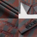 Traje de 2 Piezas para Hombre Slim Fit Rayado Cruzado Solapa de Pico Chaqueta Pantalones Cintura Elástica Boda Fiesta Graduación Esmoquin Estilo Moderno Elegante Mezcla de Rayón Confortable de Alta Calidad Premium 2026 - Imagen 5
