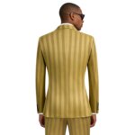 Traje de 2 Piezas para Hombre Slim Fit Rayado Cruzado Solapa de Pico Chaqueta Pantalones Cintura Elástica Boda Fiesta Graduación Esmoquin Estilo Moderno Elegante Mezcla de Rayón Confortable de Alta Calidad Premium 2026 - Imagen 2