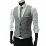 Nueva llegada chalecos de vestir para hombres chaleco ajustado traje para hombre chaleco masculino chaleco Homme Casual sin mangas chaqueta de negocios Formal - Imagen 5