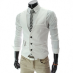 Nueva llegada chalecos de vestir para hombres chaleco ajustado traje para hombre chaleco masculino chaleco Homme Casual sin mangas chaqueta de negocios Formal - Imagen 3