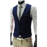 Nueva llegada chalecos de vestir para hombres chaleco ajustado traje para hombre chaleco masculino chaleco Homme Casual sin mangas chaqueta de negocios Formal - Imagen 4