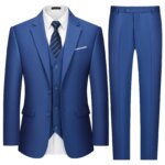 Traje de tres piezas de alta gama para hombre, 13 opciones de color, chaqueta de XS-7XL, chaleco, pantalones, conjunto Formal de negocios, boda, novio, Color sólido