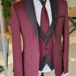 Traje de negocios de 3 piezas para hombre, corte ajustado, con blazer, chaleco y pantalones, para bodas, fiestas, esmoquin de lujo. - Imagen 3