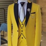 Traje de negocios de 3 piezas para hombre, corte ajustado, con blazer, chaleco y pantalones, para bodas, fiestas, esmoquin de lujo. - Imagen 6