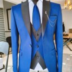 Traje de negocios de 3 piezas para hombre, corte ajustado, con blazer, chaleco y pantalones, para bodas, fiestas, esmoquin de lujo. - Imagen 4