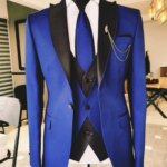 Traje de negocios de 3 piezas para hombre, corte ajustado, con blazer, chaleco y pantalones, para bodas, fiestas, esmoquin de lujo. - Imagen 2