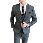 Traje de cáñamo 7XL (Blazer + Chaleco + Pantalones) Estilo italiano Elegante Moda de negocios Algodón Lino Casual Formal para caballero - Imagen 2