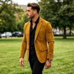 Blazer de Lujo para Hombre con Textura de Gamuza, Solapa con Muescas, Corte Ajustado, 2 Botones, Chaqueta Deportiva, Informal de Negocios, Formal, para Bodas y Fiestas - Imagen 5