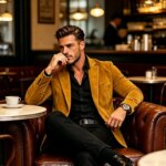 Blazer de Lujo para Hombre con Textura de Gamuza, Solapa con Muescas, Corte Ajustado, 2 Botones, Chaqueta Deportiva, Informal de Negocios, Formal, para Bodas y Fiestas - Imagen 2