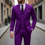 Esmoquin de boda clásico, traje de novio ajustado para hombre, traje de padrino de boda de 3 piezas, trajes formales de negocios para hombre (chaqueta + chaleco + pantalones) - Imagen 2