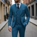 Esmoquin de boda clásico, traje de novio ajustado para hombre, traje de padrino de boda de 3 piezas, trajes formales de negocios para hombre (chaqueta + chaleco + pantalones)