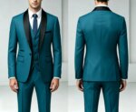 Traje de 3 Piezas para Hombre con Chaleco y Pantalones Largos, Corte Simple, Estilo Chal, para Bodas, Banquetes, Fiestas y Eventos de Negocios - Imagen 6