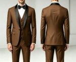 Traje de 3 Piezas para Hombre con Chaleco y Pantalones Largos, Corte Simple, Estilo Chal, para Bodas, Banquetes, Fiestas y Eventos de Negocios - Imagen 2
