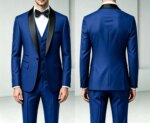 Traje de 3 Piezas para Hombre con Chaleco y Pantalones Largos, Corte Simple, Estilo Chal, para Bodas, Banquetes, Fiestas y Eventos de Negocios - Imagen 4