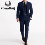    Trajes de Tweed en espiga para hombre, conjunto de 3 piezas con doble botonadura, corte entallado, talla de esmoquin, conjunto de traje para hombre, trajes de moda hechos a medida para hombre