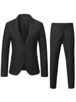 Conjunto de Traje Formal de Dos Piezas para Hombre - Chaqueta y Pantalones de Estilo Casual de Negocios - Imagen 2