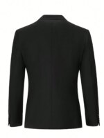 Trajes de hombre, conjunto de 3 piezas, elegante, liso, a la moda, corte ajustado, blazer para fiesta, chaleco de doble botonadura, conjunto de pantalón, para negocios - Imagen 3