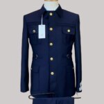 Trajes Safari para Hombre con Cuello Mao, 2 Piezas, Traje de Boda de Un Solo Pecho, Botones Dorados, Formal, Casual, para Novio, Baile de Graduación - Imagen 5