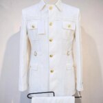 Trajes Safari para Hombre con Cuello Mao, 2 Piezas, Traje de Boda de Un Solo Pecho, Botones Dorados, Formal, Casual, para Novio, Baile de Graduación - Imagen 6