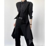 Conjunto de Traje Negro a Medida para Hombre y Mujer, Primavera-Otoño, Estilo Elegante, Chaqueta Entallada, Chaleco de Traje ... - Imagen 4