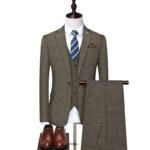 Traje de Lino (Blazer + Chaleco + Pantalones) para Hombre, Estilo Británico, para Trabajo, Negocios, Bodas, Casual, Estilo Artístico, Elegante, Traje de Caballero - Imagen 2