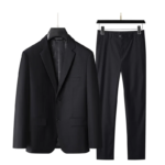 Traje y pantalones informales de negocios 2025 para hombre, conjunto de dos piezas, talla grande XL-9XL, bonito vestido de novia todo en uno de Color sólido - Imagen 5