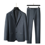 Traje y pantalones informales de negocios 2025 para hombre, conjunto de dos piezas, talla grande XL-9XL, bonito vestido de novia todo en uno de Color sólido - Imagen 3