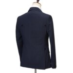 Cenne Des Graoom 2024 trajes de hombre a rayas azules y negras con doble botonadura, conjunto de 2 piezas hecho a medida, chaqueta, pantalones, reuniones de negocios, boda - Imagen 5