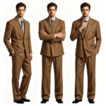 Traje de hombre de doble botonadura con rayas, 2 piezas, solapa con muescas, blazer formal y pantalón, estilo vintage para negocios, bodas, fiestas, graduaciones y cenas.