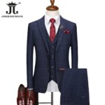 10 colores S-5XL Blazer chaleco pantalones Boutique moda a cuadros Retro traje de negocios para hombre novio boda espectáculo fiesta espectáculo graduación marca