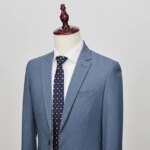 Chaqueta, chaleco y pantalones para hombre, traje ajustado Formal de alta calidad, esmoquin informal de gama alta, color azul y gris, para negocios, boda y actos sociales, 2023 - Imagen 5