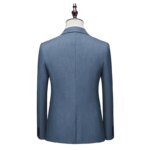 Chaqueta, chaleco y pantalones para hombre, traje ajustado Formal de alta calidad, esmoquin informal de gama alta, color azul y gris, para negocios, boda y actos sociales, 2023 - Imagen 3