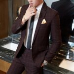 Traje informal a cuadros con un solo botón para hombre, conjunto de dos piezas de negocios sin planchar, padrino de hombre M-5XL 2025, ajuste cómodo a la moda - Imagen 2