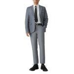 Traje de S-8XL para hombre, moda informal para exteriores (Blazer + pantalones), traje de boda Formal de estilo británico ajustado para boda de negocios para caballero - Imagen 4