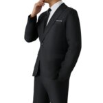 Traje de S-8XL para hombre, moda informal para exteriores (Blazer + pantalones), traje de boda Formal de estilo británico ajustado para boda de negocios para caballero