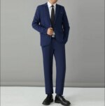 Traje de S-8XL para hombre, moda informal para exteriores (Blazer + pantalones), traje de boda Formal de estilo británico ajustado para boda de negocios para caballero - Imagen 2