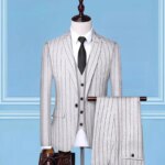 2025 Traje ajustado de tres piezas, chaleco, pantalones, conjunto de Boutique de alta gama, tendencia de fiesta de boda británica, vestido Formal informal - Imagen 5