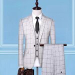 2025 Traje ajustado de tres piezas, chaleco, pantalones, conjunto de Boutique de alta gama, tendencia de fiesta de boda británica, vestido Formal informal - Imagen 3
