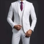 Traje (Blazer + chaleco + pantalones) traje de boda informal de estilo británico de negocios de caballero a la moda para presentador de banquete de color sólido