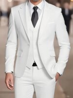 Nuevo Traje Beige, esmoquin de negocios para hombre, vestido Formal de 3/2/1 piezas, vestido de un solo pecho para novio, padrino de boda, fiesta de graduación - Imagen 2