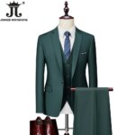 Trajes Formales de Negocios para Hombre, Tallas M-6XL, 15 Colores (Chaqueta + Chaleco + Pantalones), Traje de Novio para Boda, Traje de Fiesta, Traje de Color Sólido